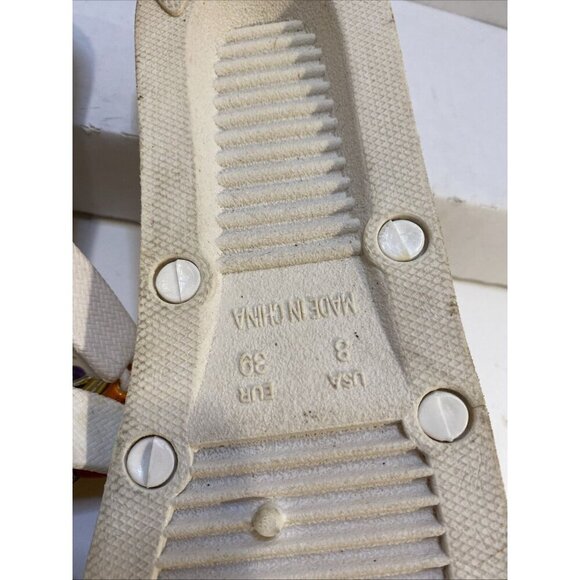 FRISKY BRAND TAN BEADED SANDOLS Size 8 ~ New - Picture 6 of 9